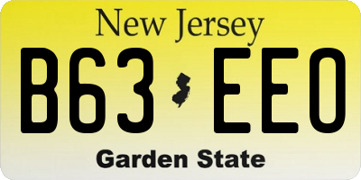 NJ license plate B63EEO