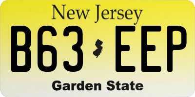 NJ license plate B63EEP