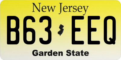NJ license plate B63EEQ