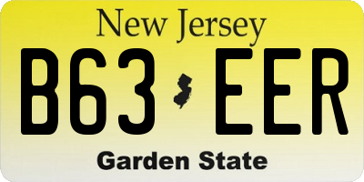 NJ license plate B63EER