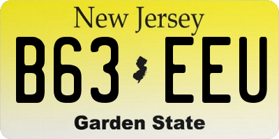 NJ license plate B63EEU
