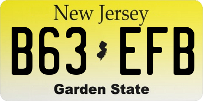 NJ license plate B63EFB