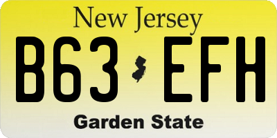 NJ license plate B63EFH