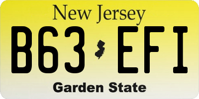 NJ license plate B63EFI