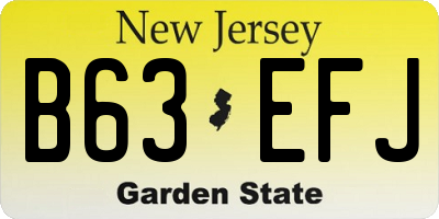 NJ license plate B63EFJ