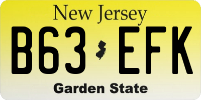 NJ license plate B63EFK
