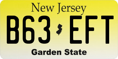NJ license plate B63EFT