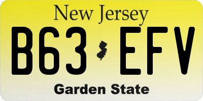 NJ license plate B63EFV