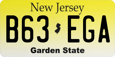 NJ license plate B63EGA