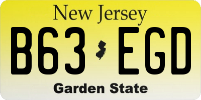 NJ license plate B63EGD