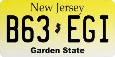 NJ license plate B63EGI