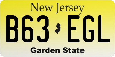 NJ license plate B63EGL