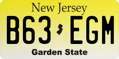 NJ license plate B63EGM