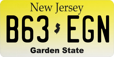 NJ license plate B63EGN