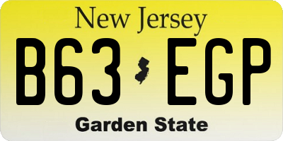 NJ license plate B63EGP