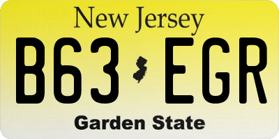 NJ license plate B63EGR