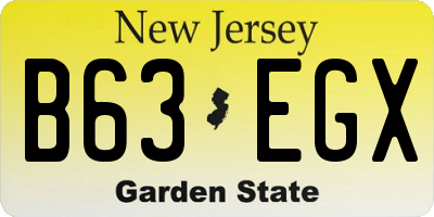 NJ license plate B63EGX