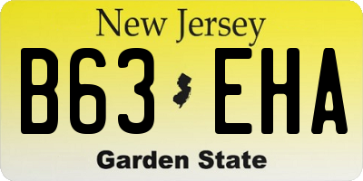 NJ license plate B63EHA