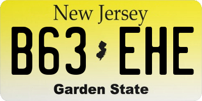 NJ license plate B63EHE