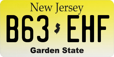 NJ license plate B63EHF