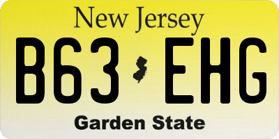 NJ license plate B63EHG