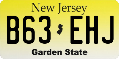 NJ license plate B63EHJ