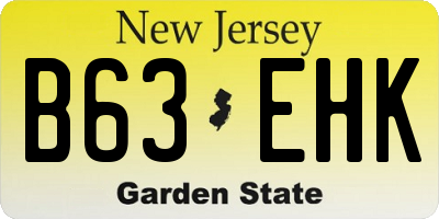 NJ license plate B63EHK