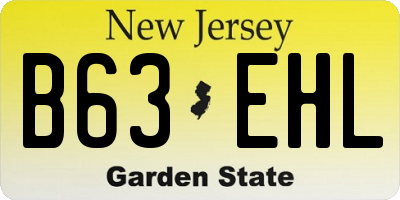 NJ license plate B63EHL