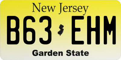 NJ license plate B63EHM