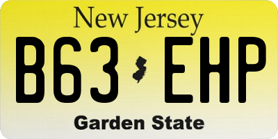 NJ license plate B63EHP