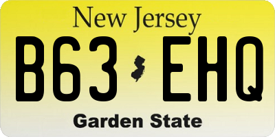 NJ license plate B63EHQ