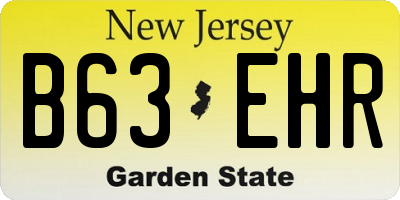 NJ license plate B63EHR