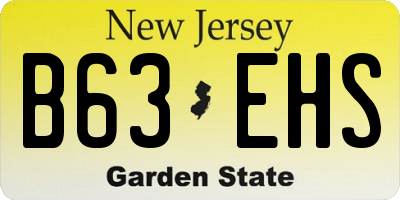 NJ license plate B63EHS