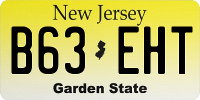 NJ license plate B63EHT