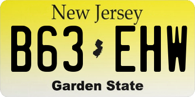 NJ license plate B63EHW