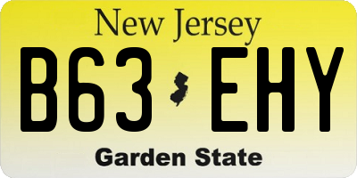NJ license plate B63EHY