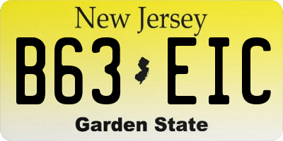 NJ license plate B63EIC