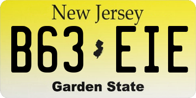 NJ license plate B63EIE