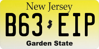 NJ license plate B63EIP