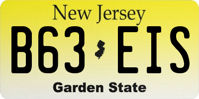 NJ license plate B63EIS