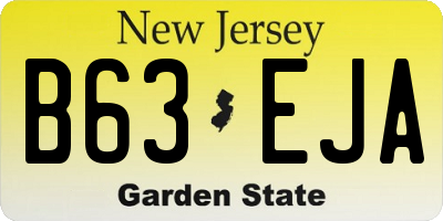 NJ license plate B63EJA