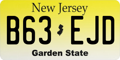 NJ license plate B63EJD