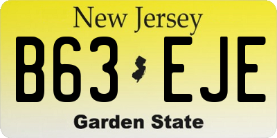 NJ license plate B63EJE