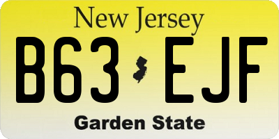 NJ license plate B63EJF