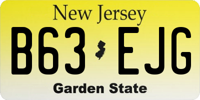 NJ license plate B63EJG