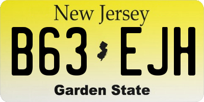 NJ license plate B63EJH