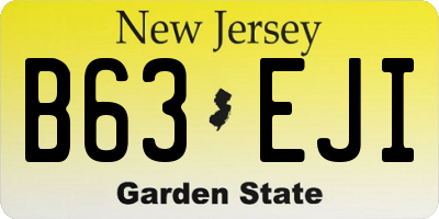 NJ license plate B63EJI