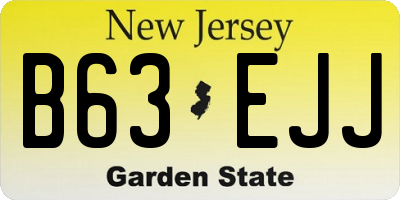 NJ license plate B63EJJ