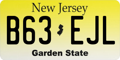 NJ license plate B63EJL