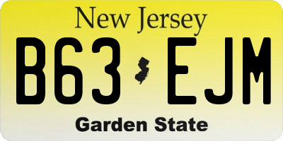 NJ license plate B63EJM